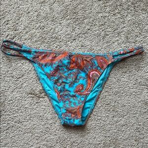 O'Neill Blue and Orange Bikini Cheeky Swimwear